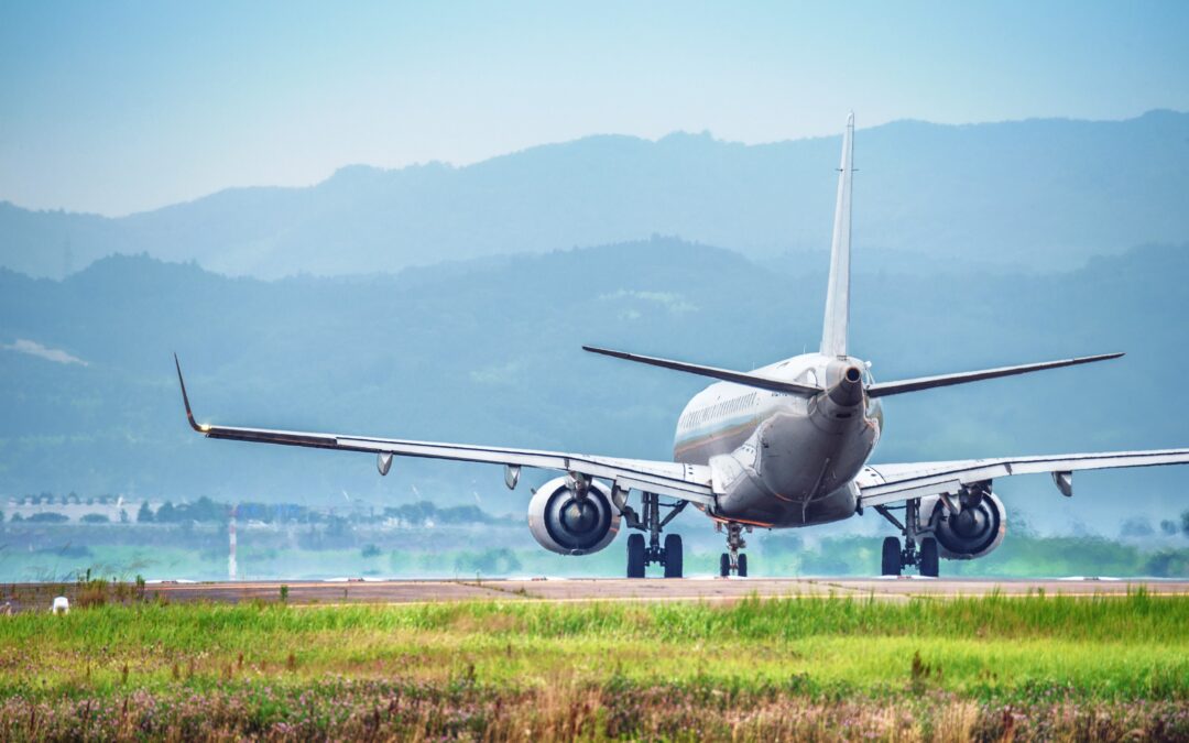 Airplane parked on runway